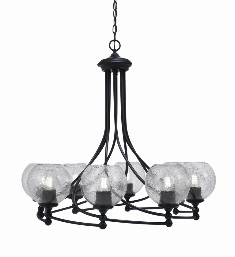 Toltec Lighting - 908-MB-4102 - Eight Light Chandelier - Capri - Matte Black