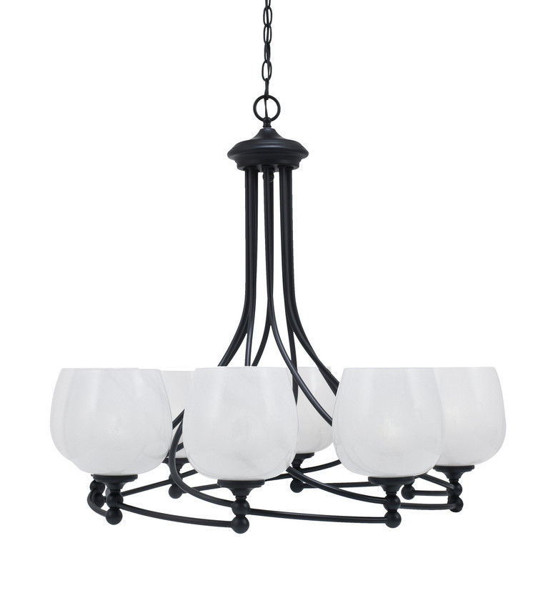 Toltec Lighting - 908-MB-4811 - Eight Light Chandelier - Capri - Matte Black