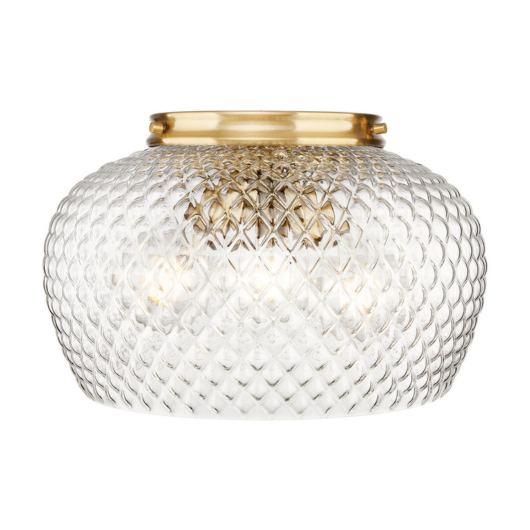 Golden - 1088-3FM MBG-CLR - Three Light Flush Mount - Adeline - Modern Brushed Gold