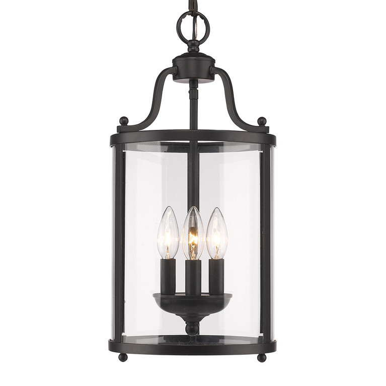Golden - 1157-3P BLK - Three Light Pendant - Payton - Matte Black