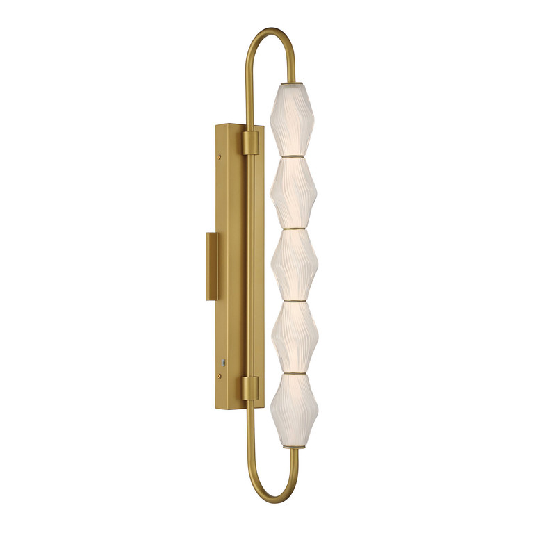 Golden - 1517-OWL5 SBG-FST - LED Outdoor Wall Mount - Geode - Satin Brushed Gold