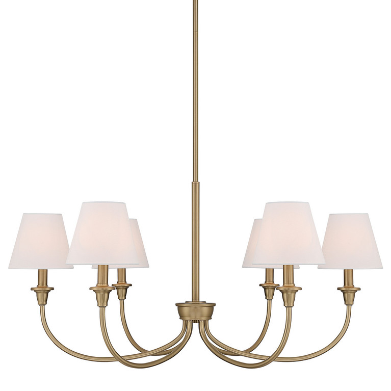 Golden - 1622-6 BCB-EHW - Six Light Chandelier - Cambria - Brushed Champagne Brass