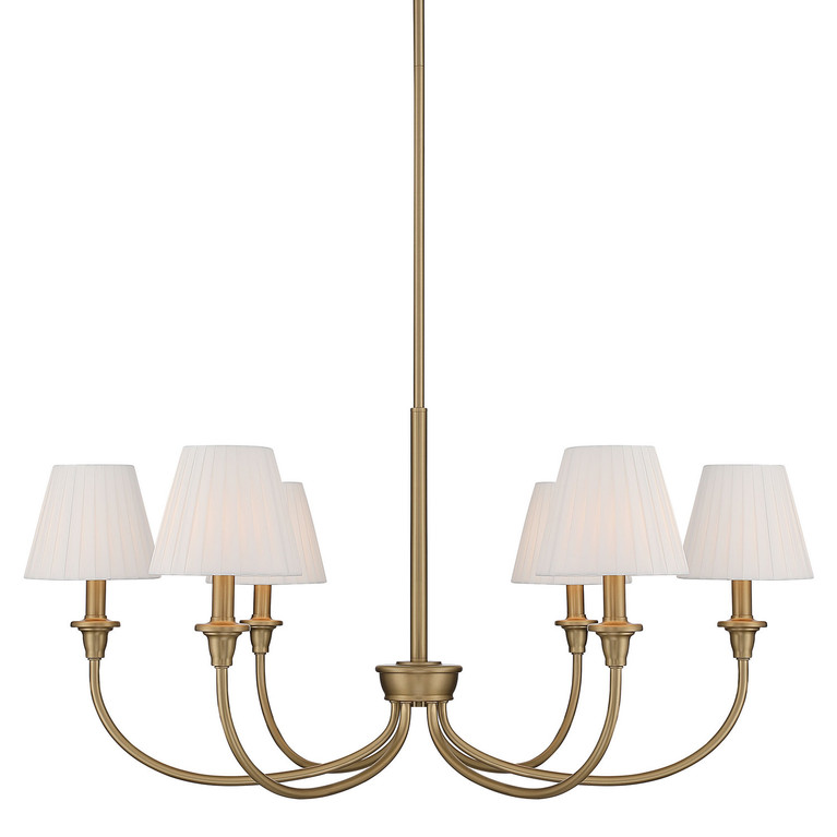 Golden - 1622-6 BCB-EPW - Six Light Chandelier - Cambria - Brushed Champagne Brass