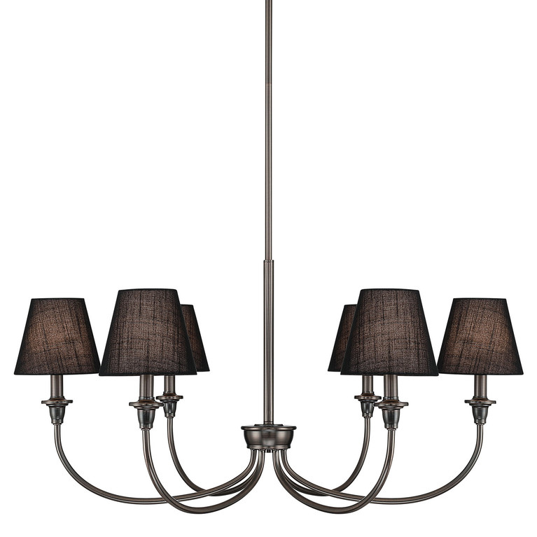 Golden - 1622-6 ORB-EHB - Six Light Chandelier - Cambria - Oil Rubbed Bronze