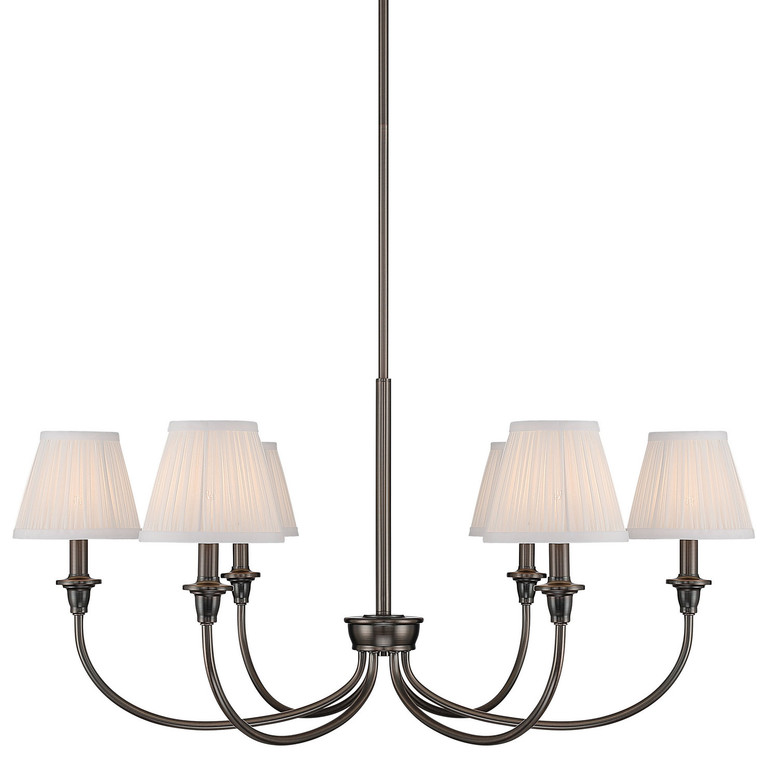 Golden - 1622-6 ORB-HGW - Six Light Chandelier - Cambria - Oil Rubbed Bronze
