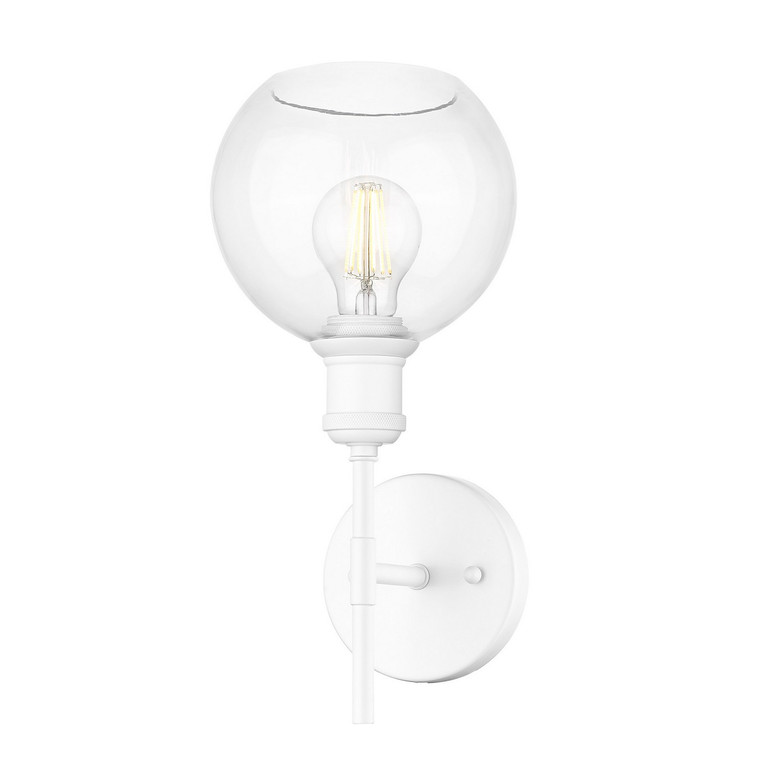 Golden - 1945-1W WHT-GLOBE-CLR - One Light Wall Sconce - Axel - Matte White