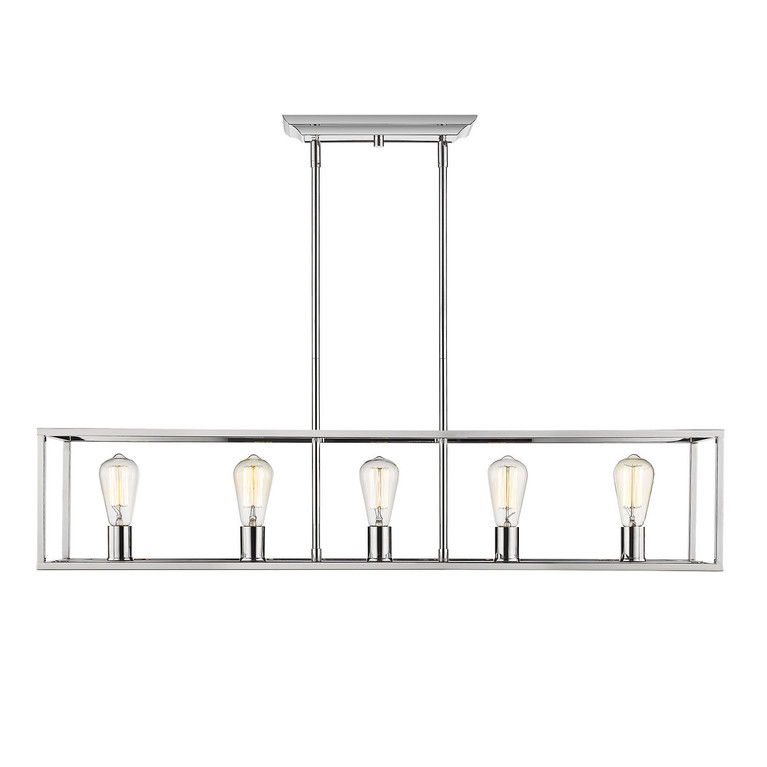 Golden - 2072-LP CH - Five Light Linear Pendant - Wesson - Chrome