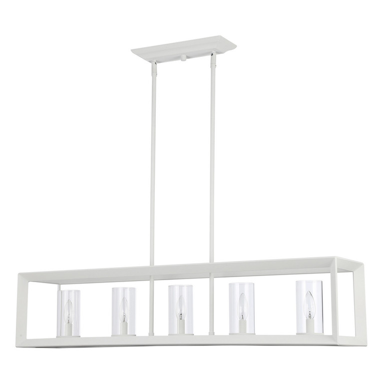 Golden - 2073-LP NWT-CLR - Five Light Linear Pendant - Smyth - Natural White
