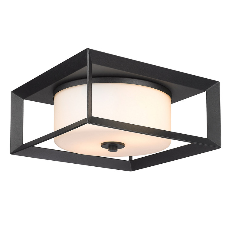 Golden - 2073-OFM NB-OP - Two Light Outdoor Flush Mount - Smyth - Natural Black