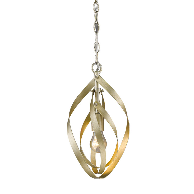 Golden - 2220-M1L WG - One Light Mini Pendant - Nicolette - White Gold