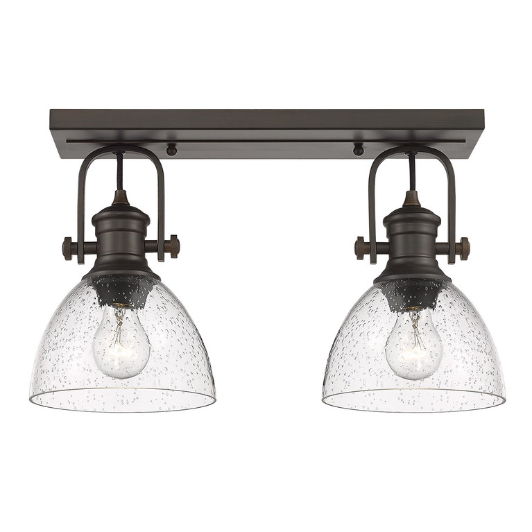 Golden - 3118-2SF RBZ-SD - Two Light Semi-Flush Mount - Hines - Rubbed Bronze