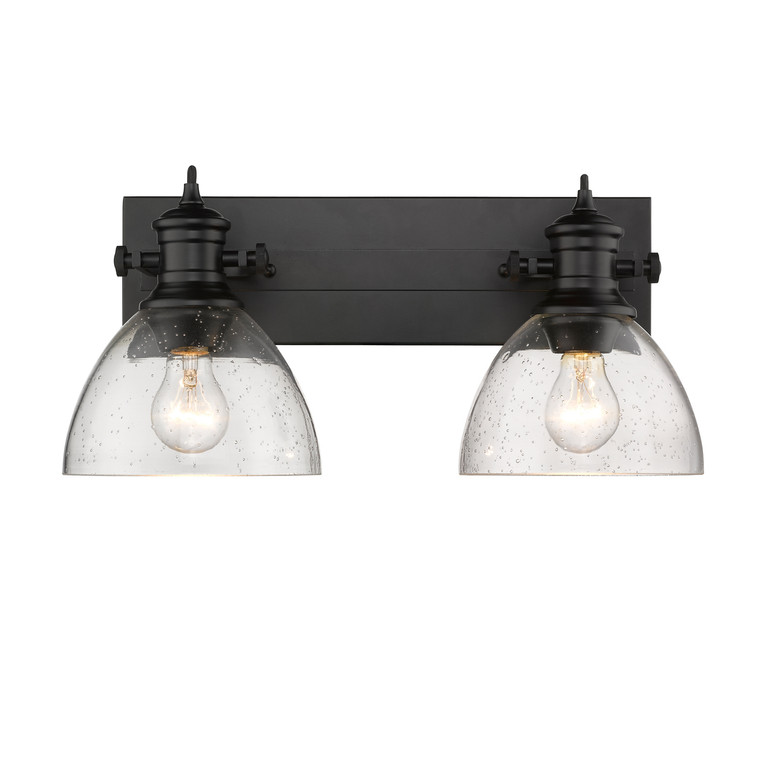 Golden - 3118-BA2 BLK-SD - Two Light Bath Vanity - Hines - Matte Black