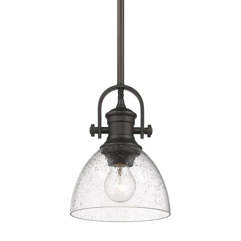 Golden - 3118-M1L RBZ-SD - One Light Mini Pendant - Hines - Rubbed Bronze