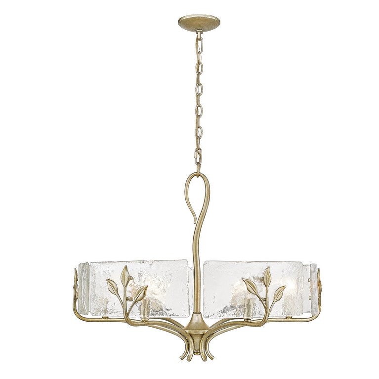 Golden - 3160-6 WG-HWG - Six Light Chandelier - Calla - White Gold
