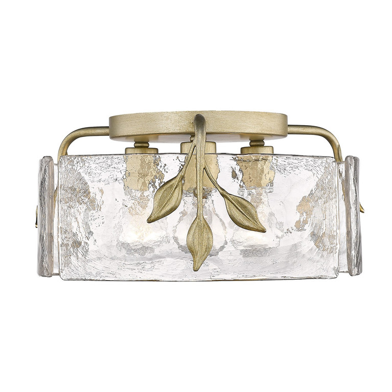 Golden - 3160-FM WG-HWG - Three Light Flush Mount - Calla - White Gold