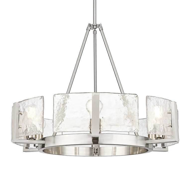 Golden - 3164-6 PW-HWG - Six Light Chandelier - Aenon - Pewter