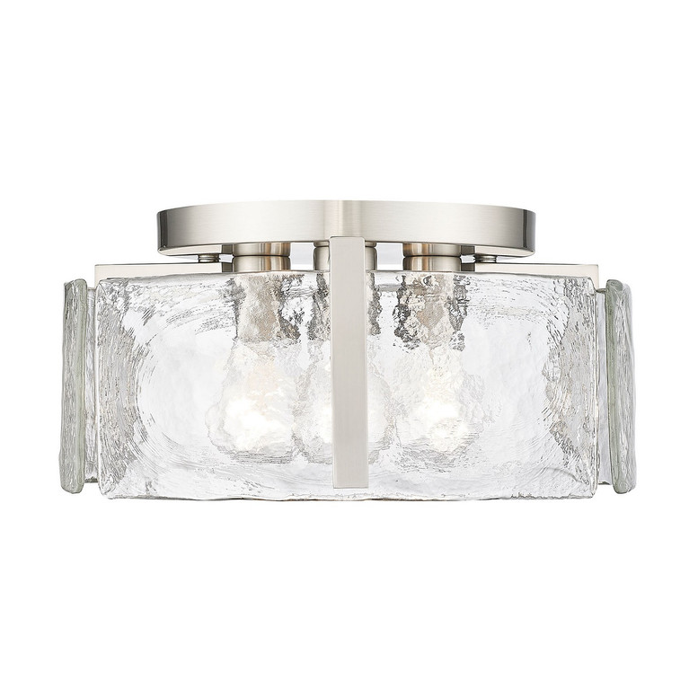 Golden - 3164-FM PW-HWG - Three Light Flush Mount - Aenon - Pewter