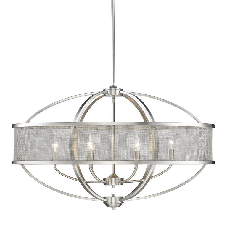 Golden - 3167-LP PW-PW - Six Light Linear Pendant - Colson - Pewter