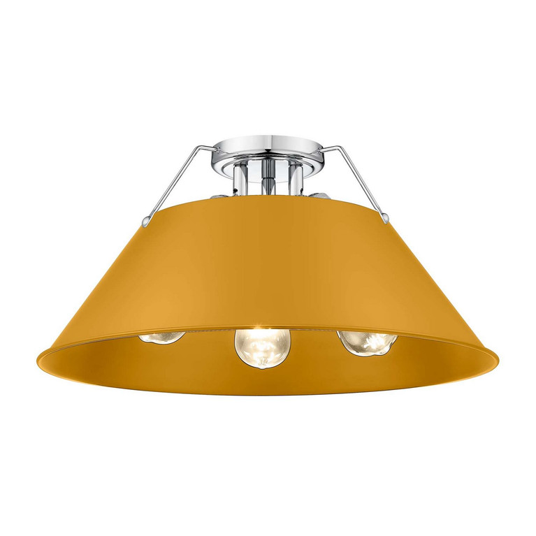 Golden - 3306-3FM CH-AY - Three Light Flush Mount - Orwell - Chrome