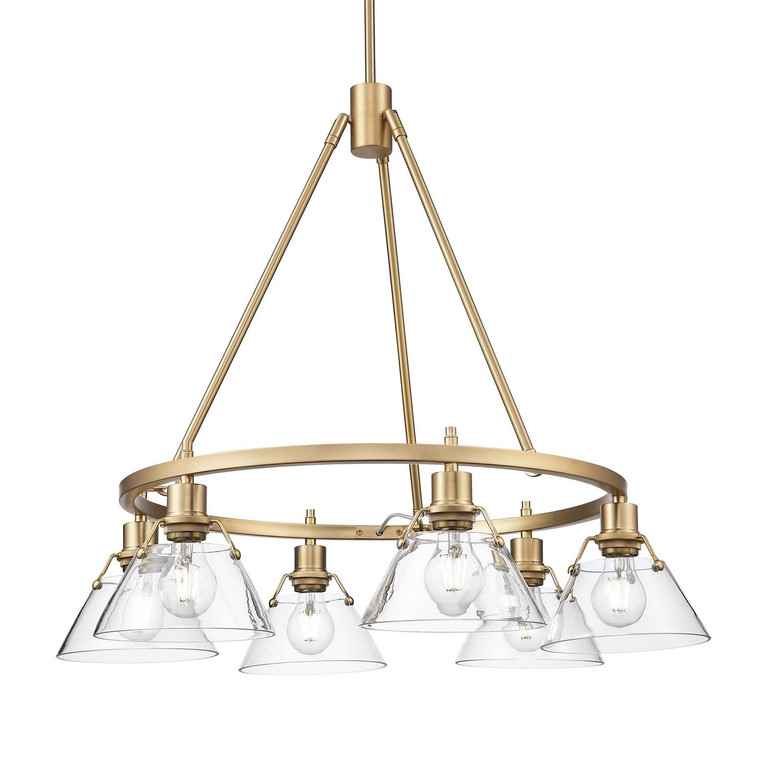Golden - 3306-6 BCB-CLR - Six Light Chandelier - Orwell - Brushed Champagne Brass