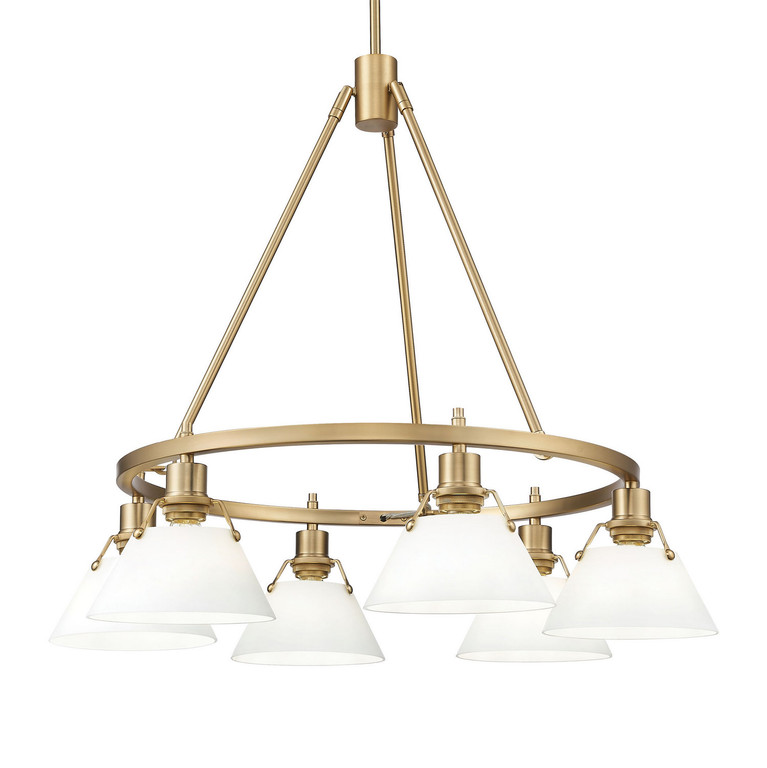 Golden - 3306-6 BCB-OP - Six Light Chandelier - Orwell - Brushed Champagne Brass