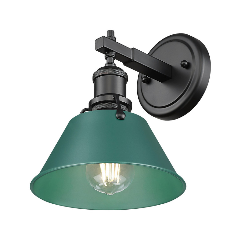 Golden - 3306-BA1 BLK-GN - One Light Bath Vanity - Orwell - Matte Black