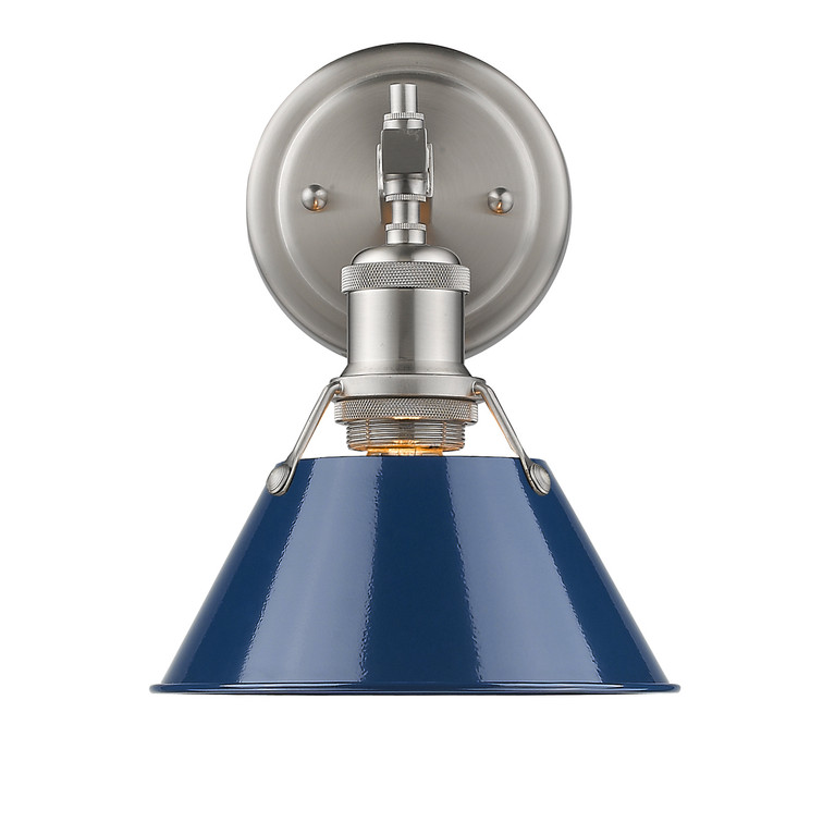 Golden - 3306-BA1 PW-NVY - One Light Bath Vanity - Orwell - Pewter
