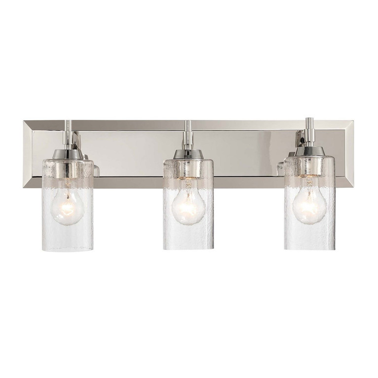 Golden - 5189-BA3 PN-HWG - Three Light Vanity - Brilia - Polished Nickel