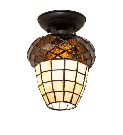 Meyda Tiffany - 295553 - One Light Flush Mount - Acorn - Solar Black