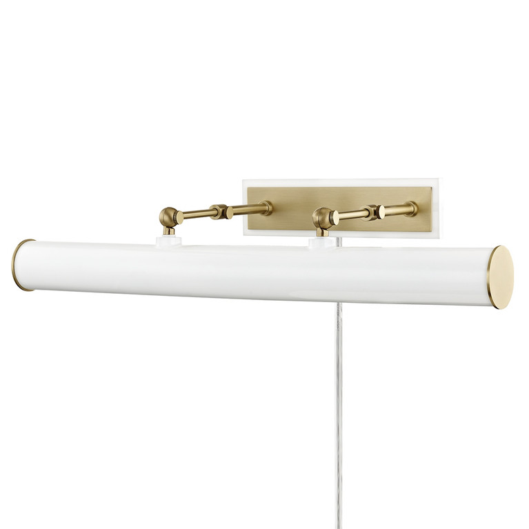 Mitzi - HL263203-AGB/WH - Three Light Picture Light - Holly - Aged Brass