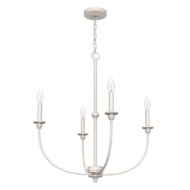 Hunter - 19637 - Four Light Chandelier - Southcrest - Distressed White