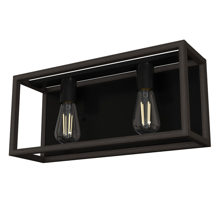 Hunter - 19671 - Two Light Vanity - Squire Manor - Matte Black