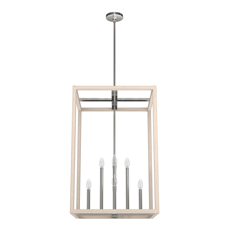 Hunter - 19679 - Eight Light Pendant - Squire Manor - Brushed Nickel