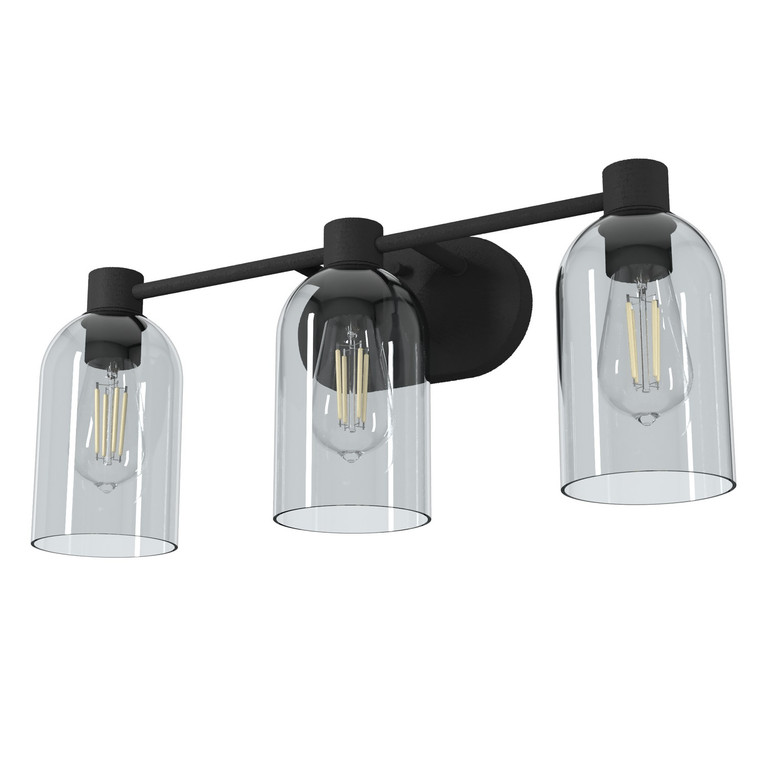 Hunter - 19709 - Three Light Bathroom Vanity - Lochemeade - Natural Black Iron