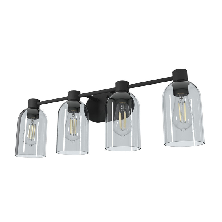 Hunter - 19711 - Four Light Bathroom Vanity - Lochemeade - Natural Black Iron