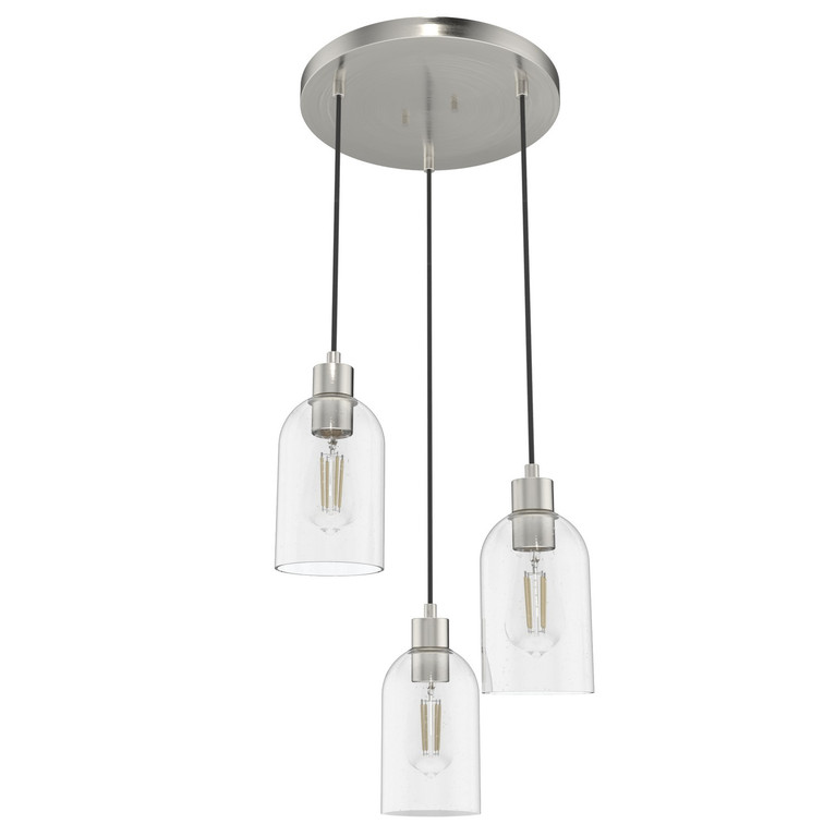 Hunter - 19718 - Three Light Pendant - Lochemeade - Brushed Nickel