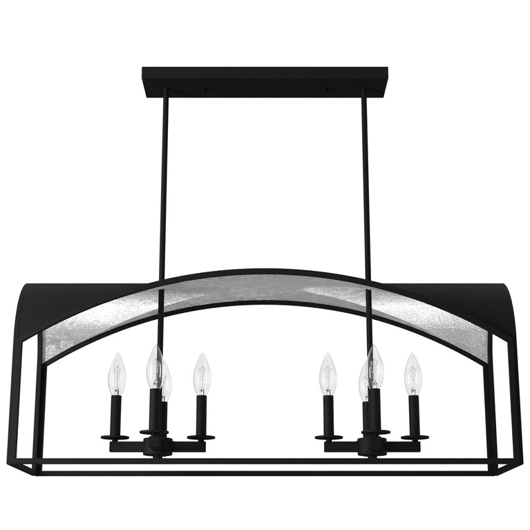 Hunter - 19732 - Eight Light Linear Chandelier - Dukestown - Natural Black Iron