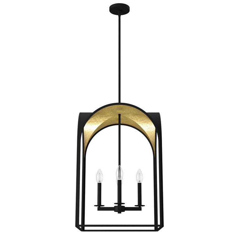 Hunter - 19733 - Four Light Pendant - Dukestown - Natural Black Iron