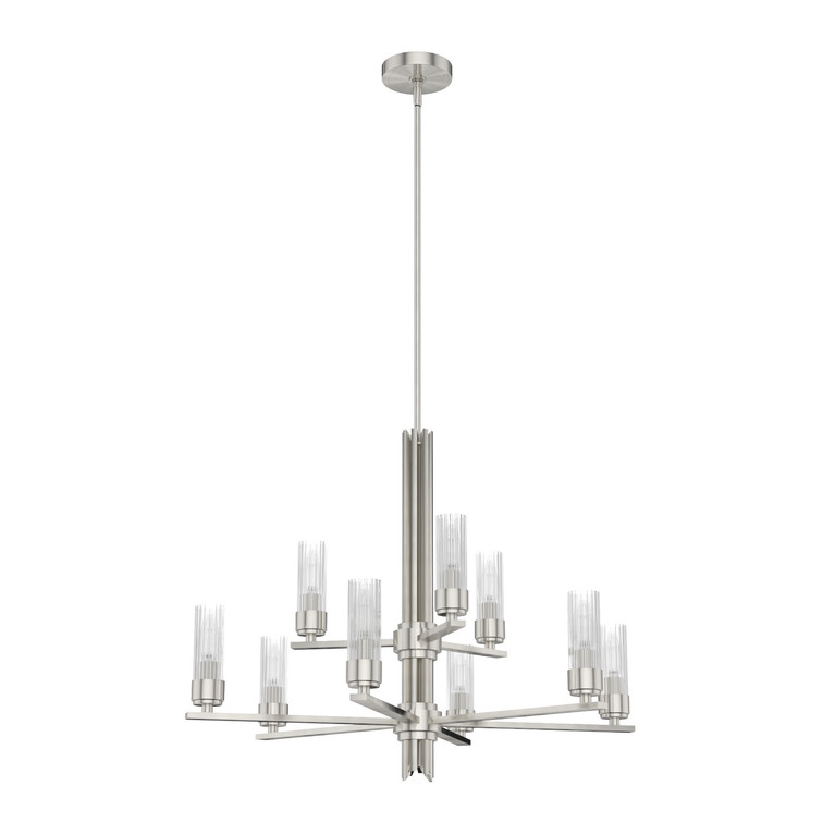 Hunter - 19788 - Nine Light Chandelier - Gatz - Brushed Nickel