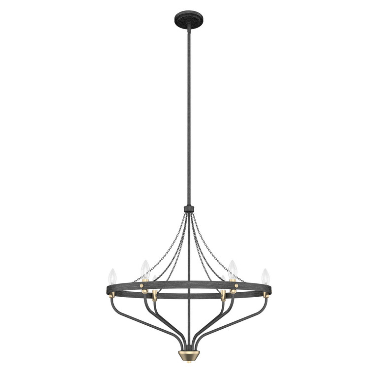 Hunter - 19796 - Six Light Chandelier - Merlin - Noble Bronze
