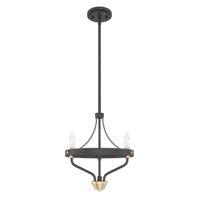 Hunter - 19803 - Three Light Chandelier - Merlin - Rustic Iron