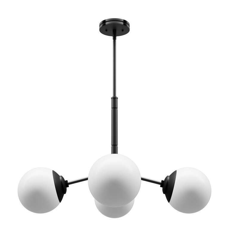 Hunter - 19893 - Four Light Chandelier - Hepburn - Matte Black