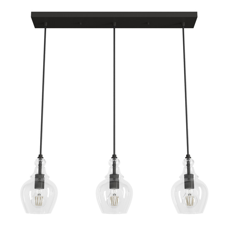 Hunter - 19900 - Three Light Linear Cluster - Maple Park - Noble Bronze