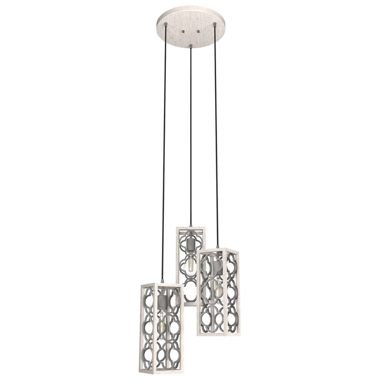 Hunter - 19996 - Three Light Cluster - Gablecrest - Distressed White