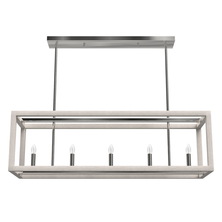 Hunter - 19998 - Five Light Linear Chandelier - Squire Manor - Chrome