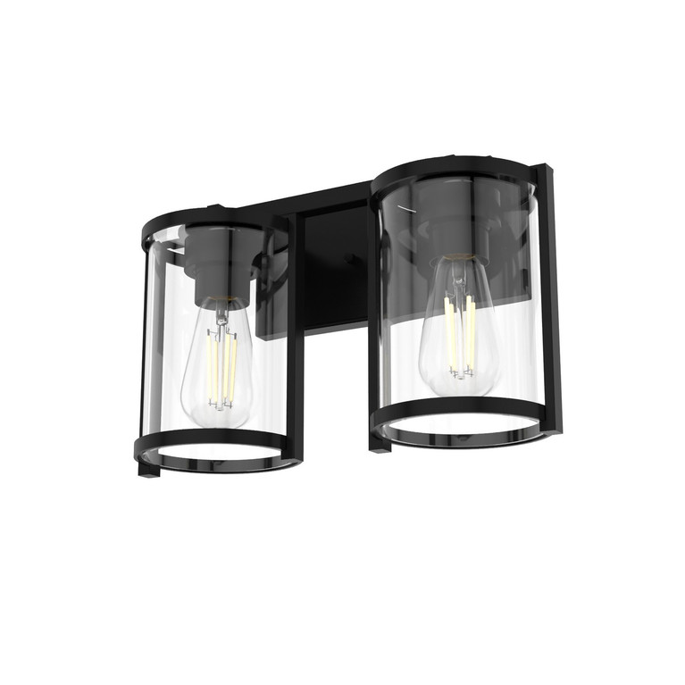Hunter - 48000 - Two Light Bathroom Vanity - Astwood - Matte Black