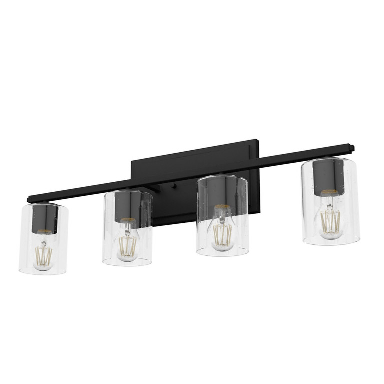 Hunter - 48031 - Four Light Bathroom Vanity - Kerrison - Natural Black Iron
