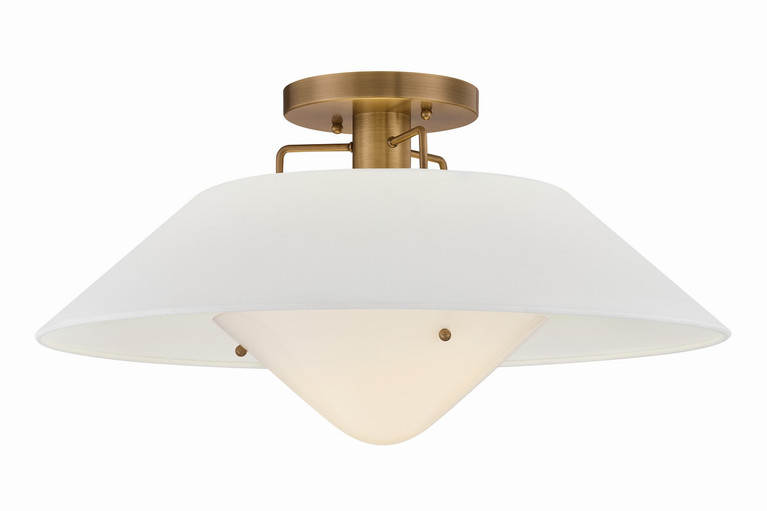 Troy Lighting - C8422-PBR - One Light Semi Flush Mount - Otto - Patina Brass