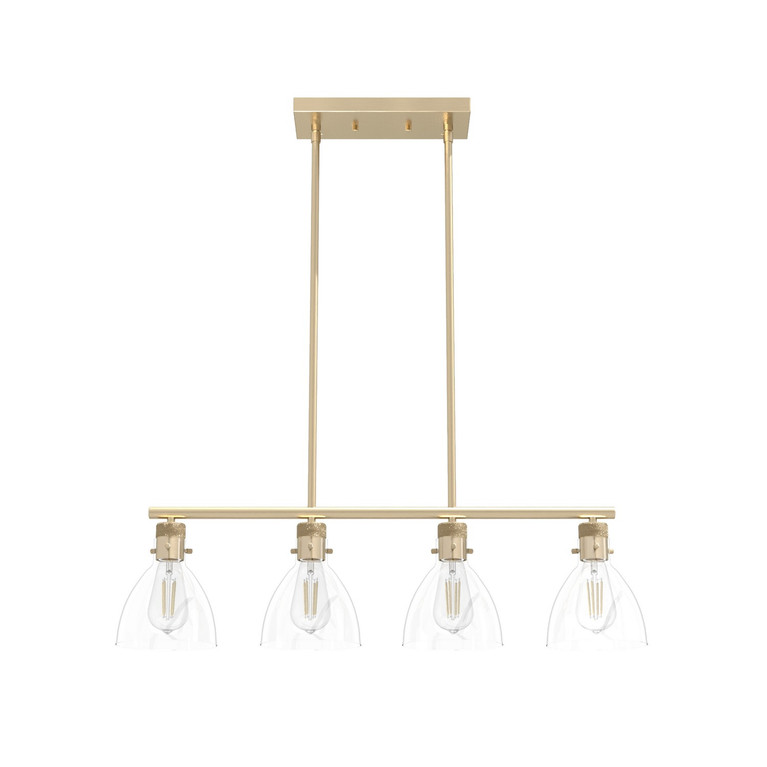 Hunter - 48037 - Four Light Linear Chandelier - Van Nuys - Alturas Gold