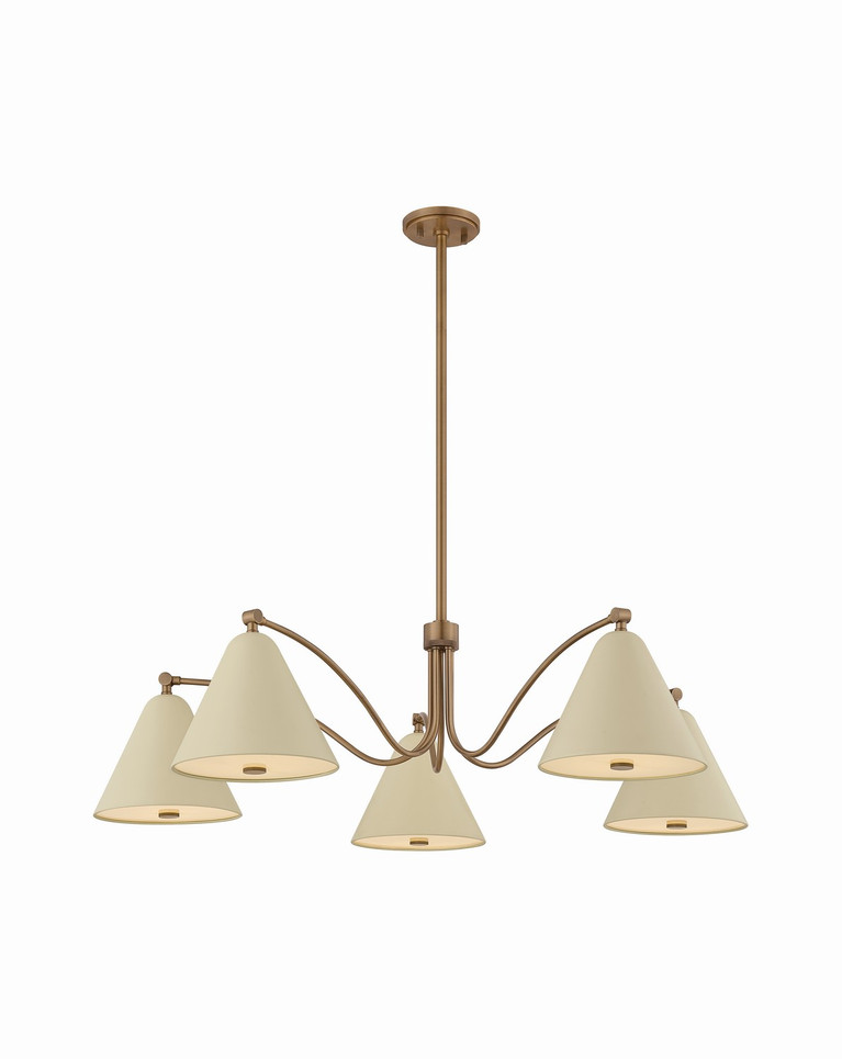 Troy Lighting - F3542-PBR/SSD - Five Light Chandelier - Clive - Patina Brass